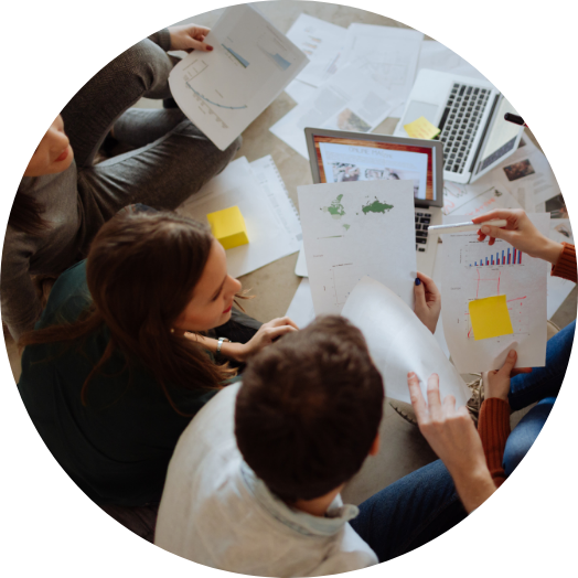 fund spot team reviewing doucments